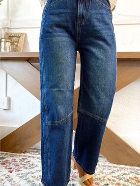 NWT Saige High-Rise Women's Barrel Blue Jeans SZ 1/25